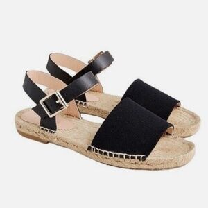 J. Crew Made-in-Spain Ankle-Strap Espadrilles in Leather Women's 7.5 (runs big)